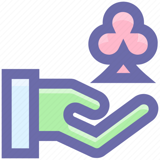 Casino, clover, clubs, gambling, game, hand, suit icon - Download on Iconfinder