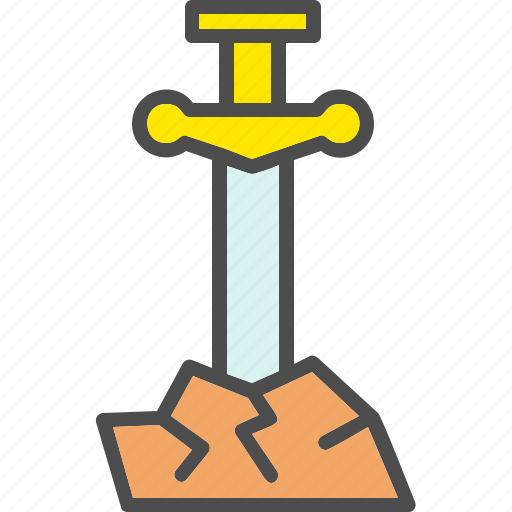 Arthur, excalibur, king, knight, stone, sword, weapon icon - Download on Iconfinder