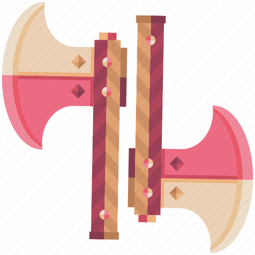 Axes, battle, fantasy, game, game item, pink, weapon icon - Download on Iconfinder