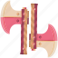 axes, battle, fantasy, game, game item, pink, weapon 