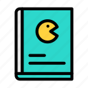 pacman, book, game, education, knowledge