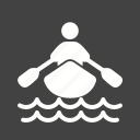 boat, person, rowing, water