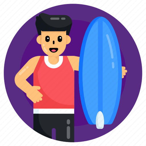 Surfboarder, surfer, water surfer, sportsperson, olympic icon - Download on Iconfinder