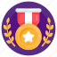 star badge, winning medal, prize, achievement, award 