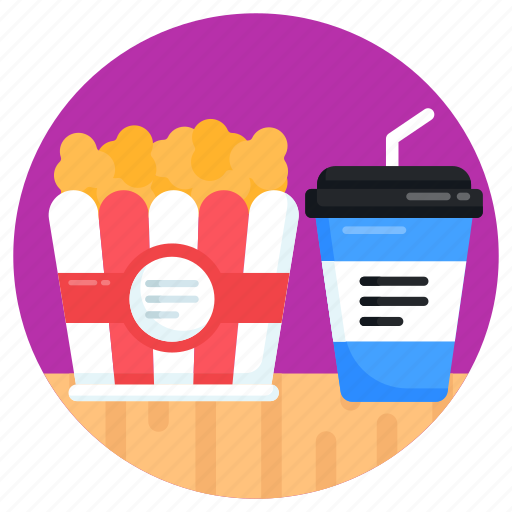 Refreshment, snacks, soft drink, popcorn, edible icon - Download on Iconfinder