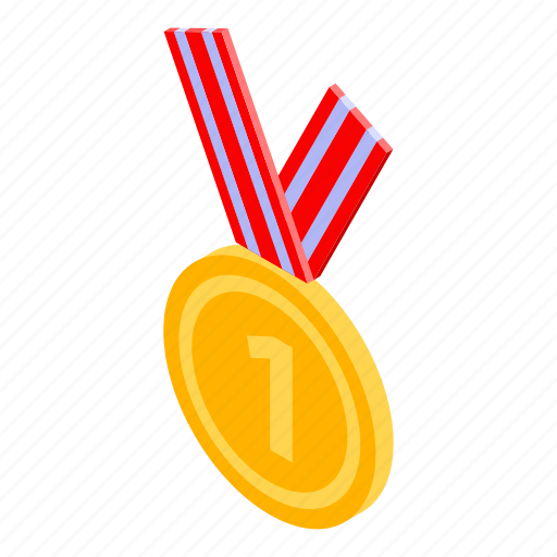Cartoon, first, gold, isometric, medal, sport, winner icon - Download on Iconfinder