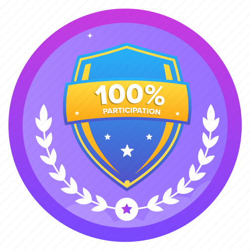 100percentage, award, badge, challenge, participation, shield icon - Download on Iconfinder