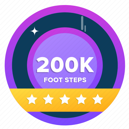 200k, badge, challenge, checkins, goal, running, social icon - Download on Iconfinder