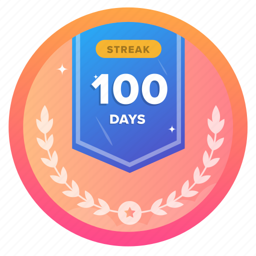 100d, award, badge, challenge, goal, social, streak icon - Download on Iconfinder