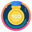 100days, 100ds, award, badge, challenge, goal, medal 