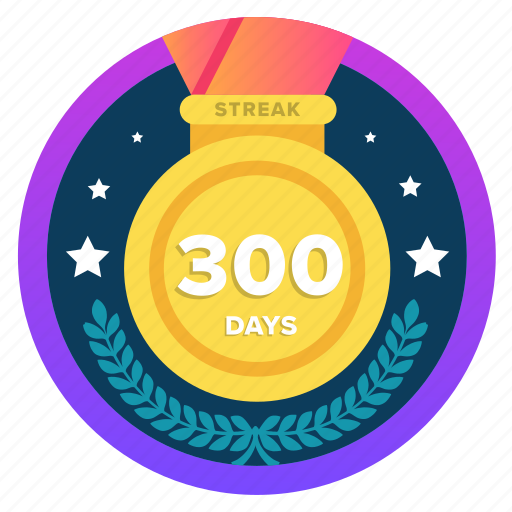 300days, 300ds, badge, challenge, honor, medal, social icon - Download on Iconfinder