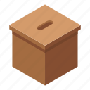 ballot, box, business, cartoon, hand, isometric, party