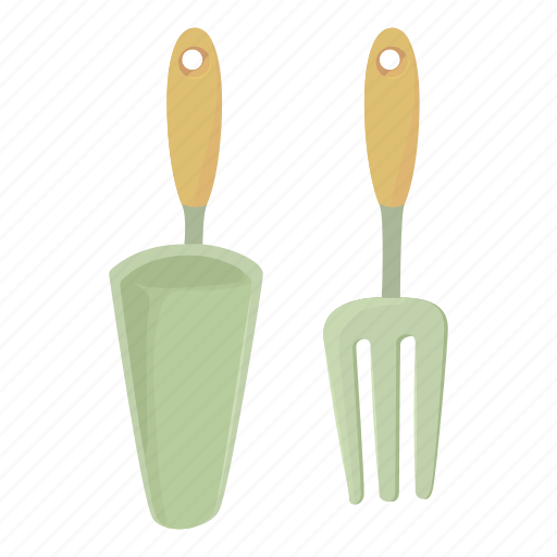 Agricultural, cartoon, design, fork, garden, shovel, tool icon - Download on Iconfinder