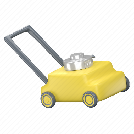 Lawn mower, lawn, tool, gardening, mower, machine, grass 3D illustration - Download on Iconfinder
