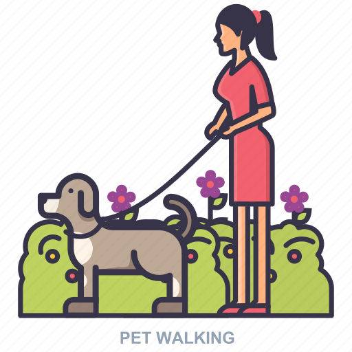 Dog, pet, walking, women icon - Download on Iconfinder