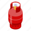 cartoon, compressed, cylinder, gas, hand, isometric, water 