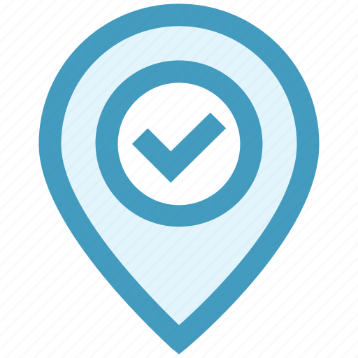 Accept, checkmark, location, map, marker, navigation, pin icon - Download on Iconfinder