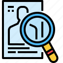 analytics, data, engine, glass, magnifying, page, search