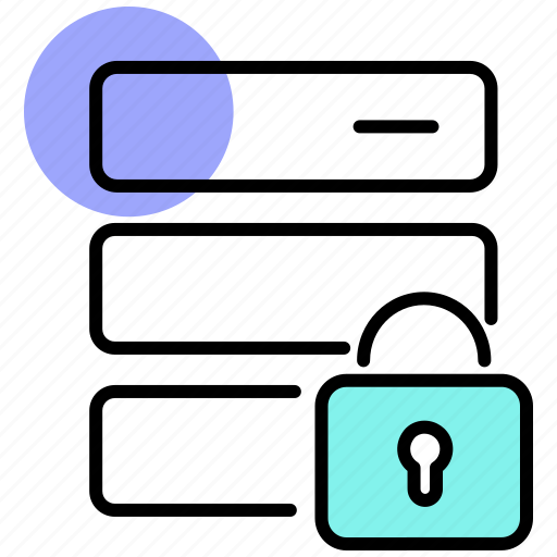 Data center, data protection, database security, locked, password, privacy icon - Download on Iconfinder