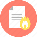 document, fire, paper, sheet