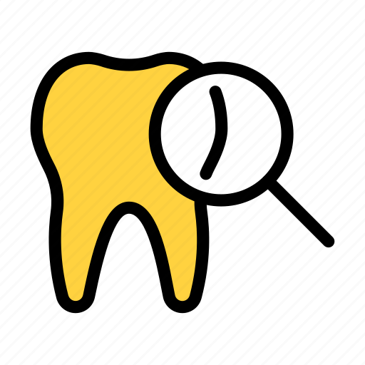 Magnifier, teeth, dentist, oral, medical icon - Download on Iconfinder