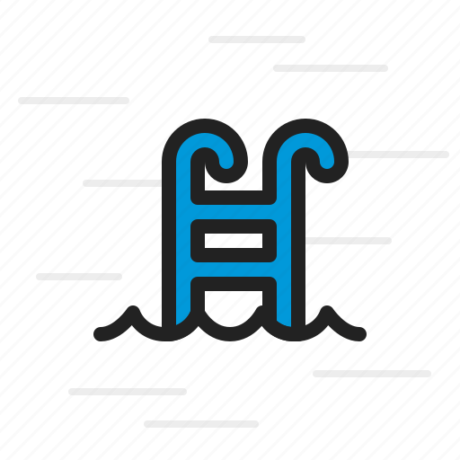 Ladder, pool, stairs, steps, swimming, water icon - Download on Iconfinder