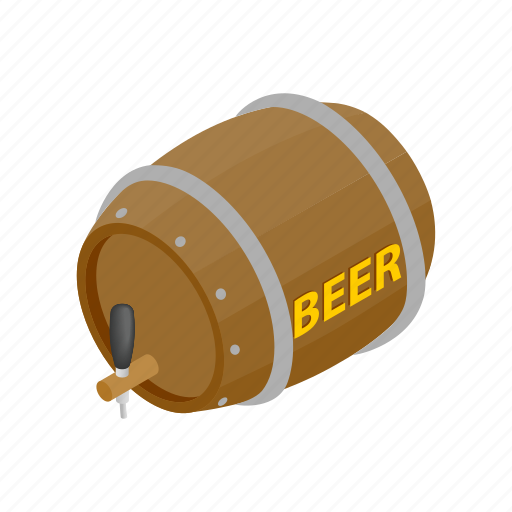 Alcohol, barrel, beer, isometric, old, wood, wooden icon - Download on Iconfinder