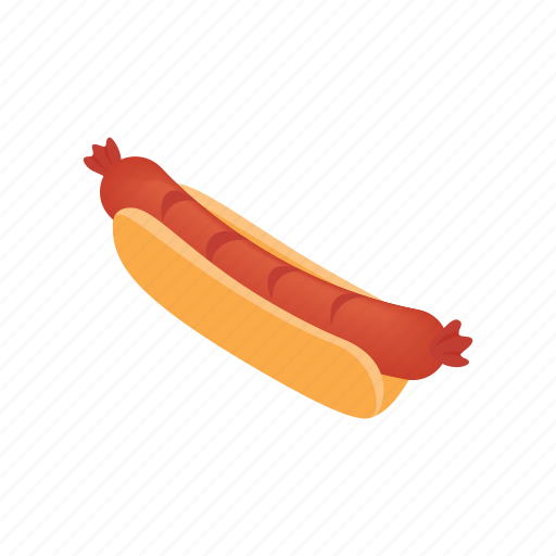 Bun, food, grilled, hotdog, isometric, meat, sausage icon - Download on Iconfinder