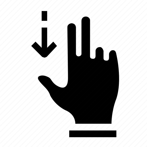 Down, move, hand gesture, movement, touch, fingers icon - Download on Iconfinder