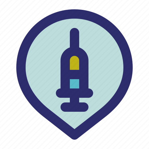 Vaccine, location, hospital, vaccination site icon - Download on Iconfinder