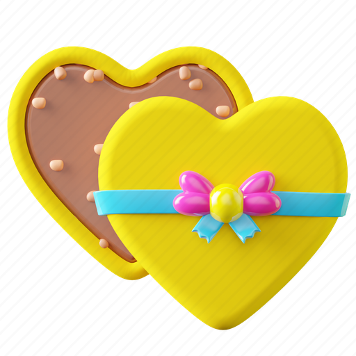 Chocolate, box, chocolate box, sweet, valentine, heart, dessert 3D illustration - Download on Iconfinder