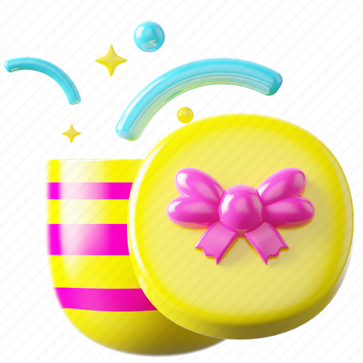 Surprise, surprise gift, gift-box, party, birthday, present, christmas 3D illustration - Download on Iconfinder