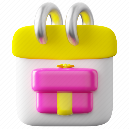 Gift, calendar, gift calendar, paper, birthday, gift-box, holiday 3D illustration - Download on Iconfinder