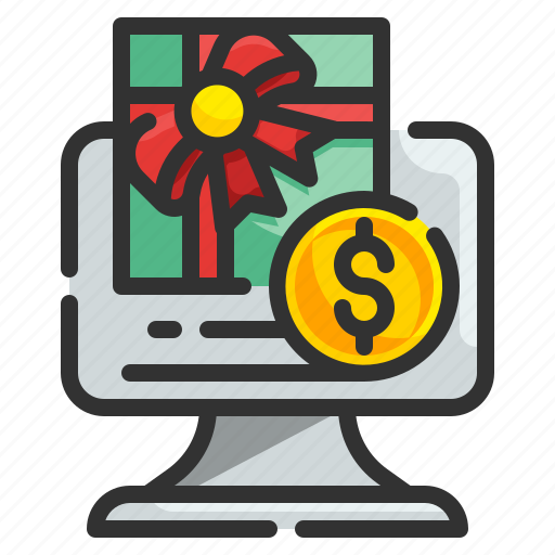 Computer, monitor, giftbox, present, money, birthday, shopping icon - Download on Iconfinder