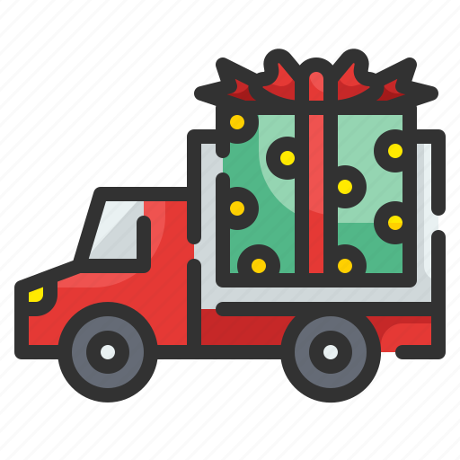 Delivery, shipping, giftbox, truck, transport, vehicle, lorry icon - Download on Iconfinder