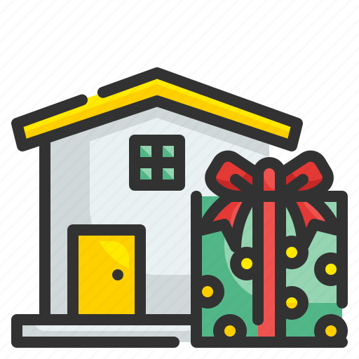 House, giftbox, party, birthday, celebration, home, surprise icon - Download on Iconfinder