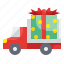 delivery, shipping, giftbox, truck, transport, vehicle, lorry