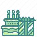 birthday, cake, giftbox, party, celebration, bakery, present