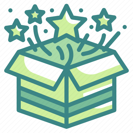 Open, box, gift, stars, birthday, surprise, package icon - Download on Iconfinder