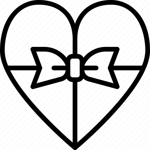 Heart, shape, giftbox, with, lace icon - Download on Iconfinder