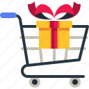 shopping, cart, present, gift, trolley