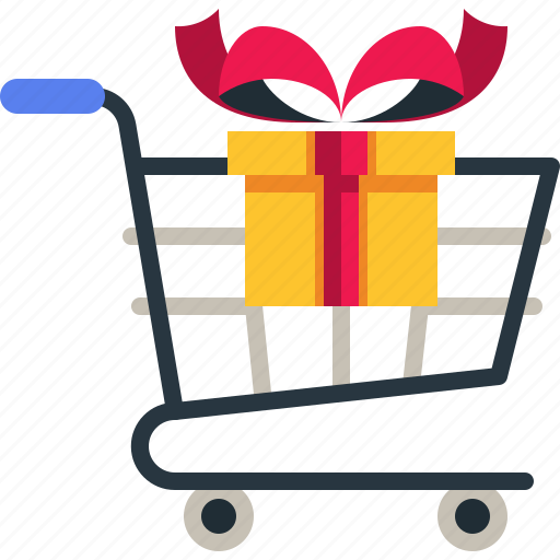 Shopping, cart, present, gift, trolley icon - Download on Iconfinder