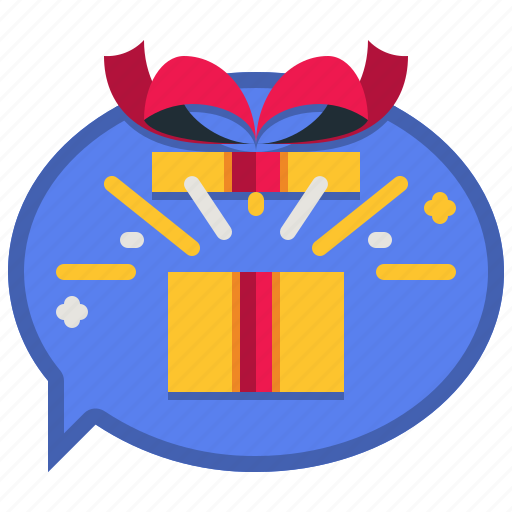 Speech, bubble, present, gift, chat, talk icon - Download on Iconfinder