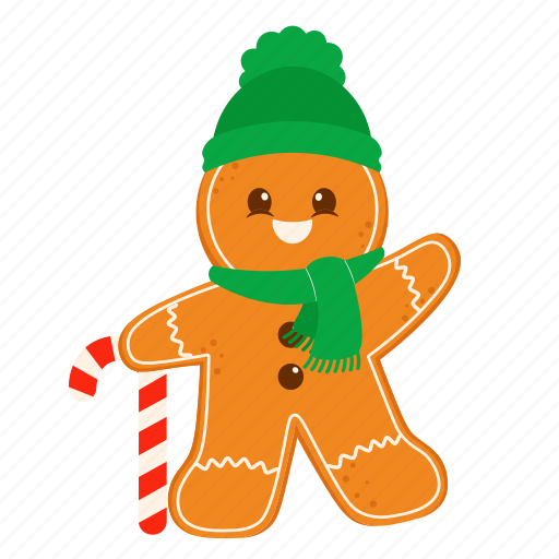 Cute, gingerbread, candy, gingerbread man, food, christmas, happy icon - Download on Iconfinder