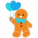 gingerbread, gingerbread man, food, celebration, christmas, happy, xmas, cookies, balloons