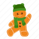 gingerbread, scarf, gingerbread man, food, celebration, christmas, happy, xmas, cookies