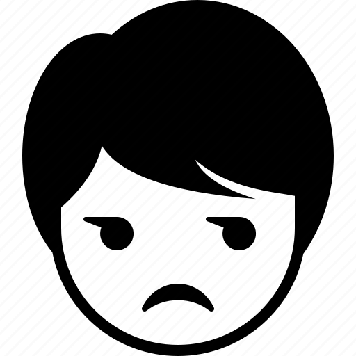 Boy, emoticon, expression, face, man, unamused icon - Download on Iconfinder