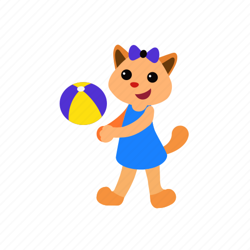 Ball, cat, fun, game, kicking, play, volleyball icon - Download on Iconfinder