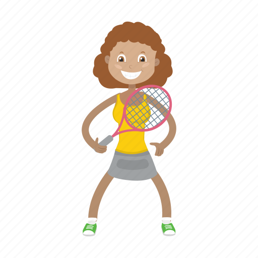 Girl, kid, tennis, tennis player icon - Download on Iconfinder