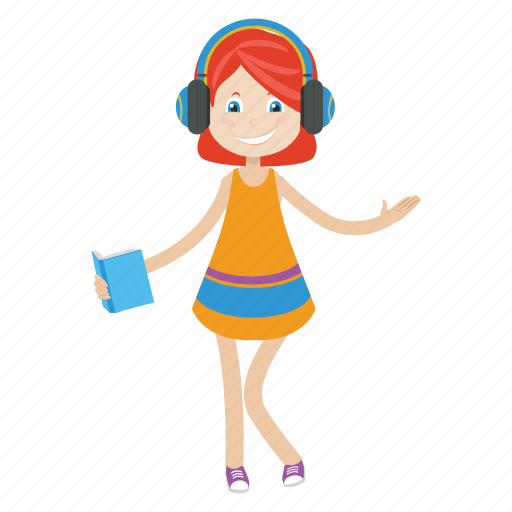 Girl, listen, music, song icon - Download on Iconfinder